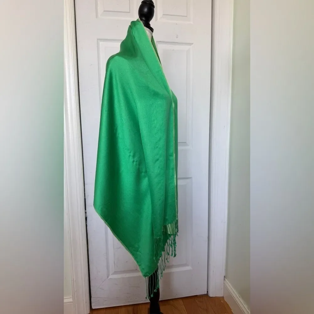 Forest and Emerald Luxury Green Silk Scarf